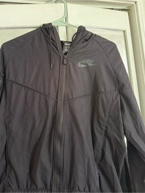 Nike Black Hooded Windbreaker Jacket